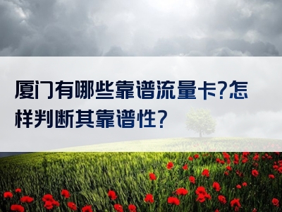 厦门有哪些靠谱流量卡？怎样判断其靠谱性？