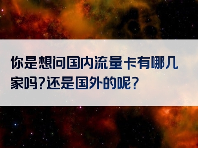 你是想问国内流量卡有哪几家吗？还是国外的呢？